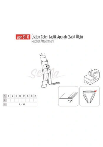 Üstten Gelen Sabit Lastik Apara 5mm / APR 81-0