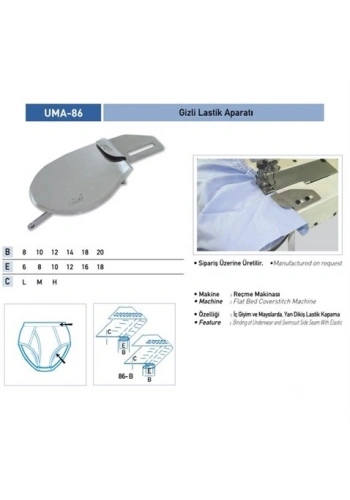 Gizli Lastik Temiz Katlama Aparatı 10x12 / UMA-86