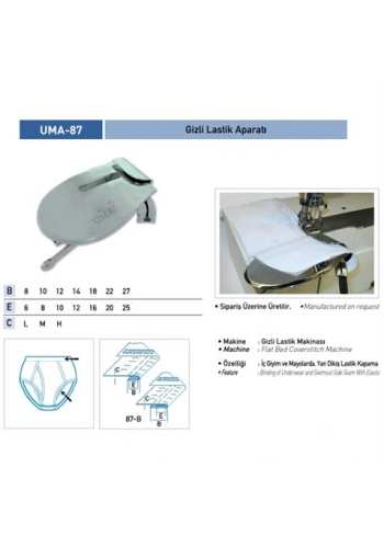 Gizli Lastik Tek Katlama Aparatı 10x12/ UMA-87