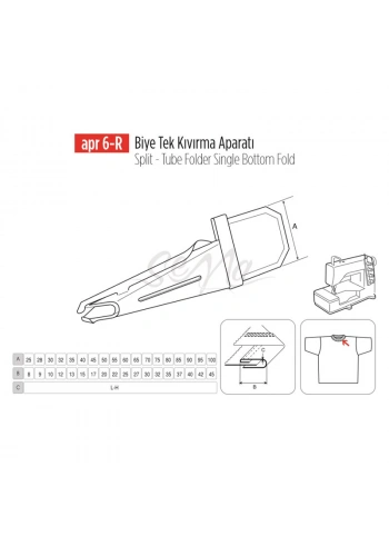 Biye Tek Kıvırma Apara 50x20mm / APR 6-R