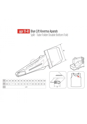 Biye Çift Kıvırma Apara 22x5mm / APR 11-R