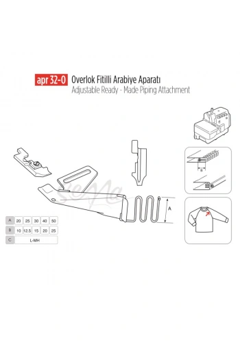 Overlok Fitilli Arabiye Apara 40x20mm / APR 32-O