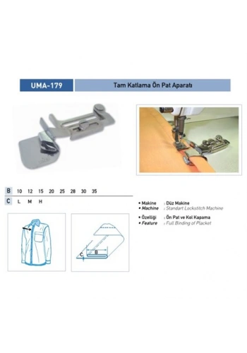 Tek Katlama Ön Pat Aparatı 15mm/ UMA-179