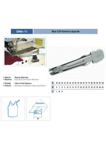 Reçme Bant Çift Kıvırma Apara 35x10mm / UMA-11