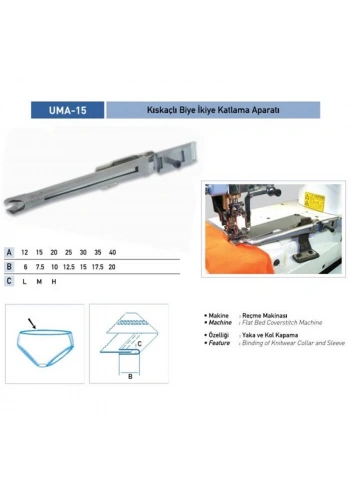 Bant Reçme İkiye Katlama Apara 22X11mm / UMA-15