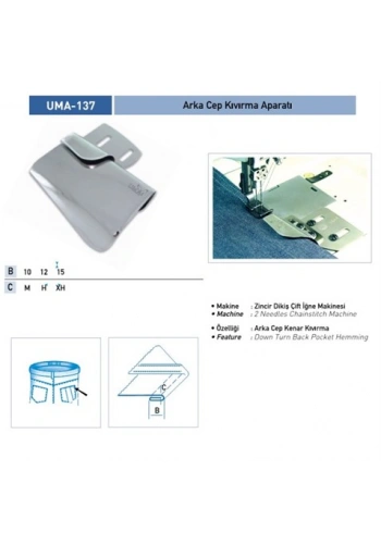Arka Cep Kıvırma Aparatı 10mm / UMA-137 XH