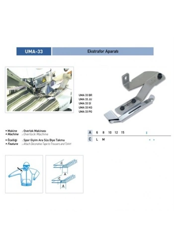 Overlok Fitilli Arabiye Apara 12mm / UMA-33