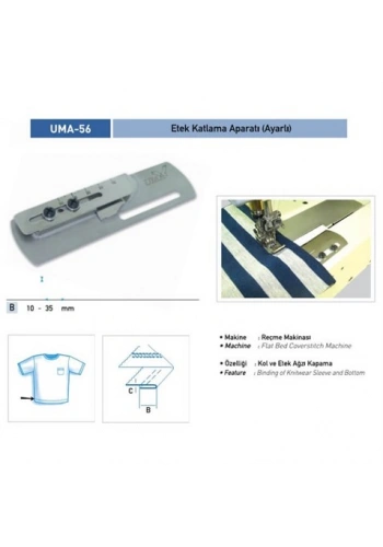Etek Katlama Aparatı Ayarlı / UMA-56