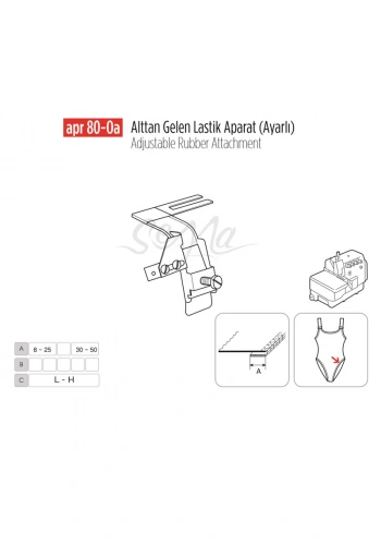 Alttan Gelen Lastik Apara Ayarlı 35mm/ APR80-0A