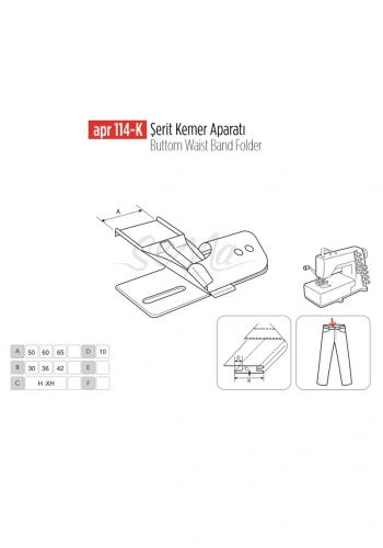 Şerit Kemer Kavisli Aparat 75mm-45mm / APR 114-K