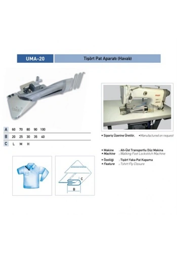 Tshirt Havalı Pat Apara 60mm-20mm / UMA-20