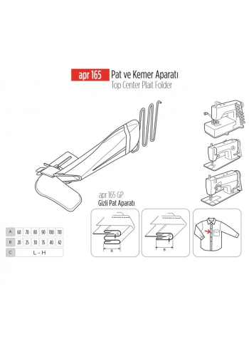 Çiftiğne Pat Ve Kemer Aparat 80x30mm / APR 165-C