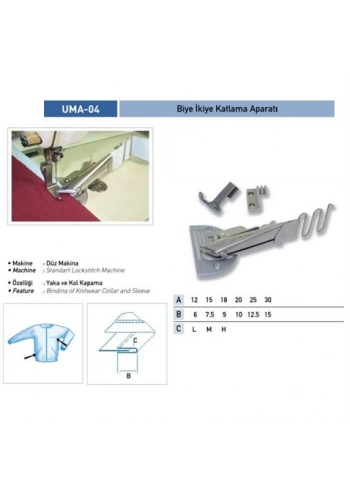 Düz Makine İkiye Katlama Apara 16X8 / UMA-04