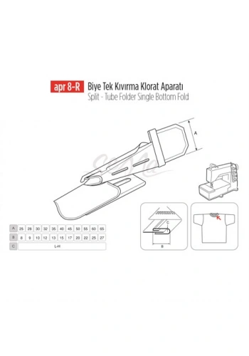 Biye Tek Kıvırma Klorat(Etek) Apara 25x8mm / APR 8-R