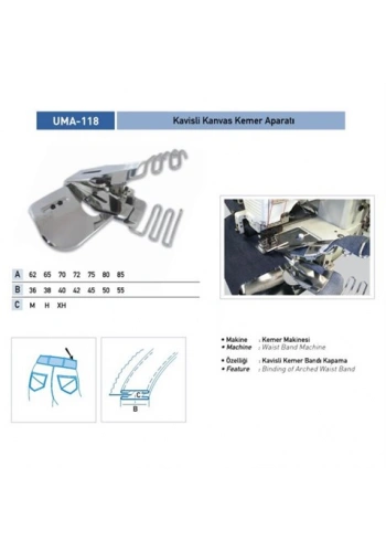 Kavisli Kemer Aparatı 60x35 XH / UMA-118