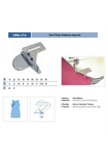 Şerit İkiye Katlama Apara 30x15mm / UMA-216