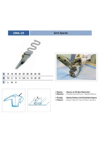 Çiftli Şerit Apara 20x10mm / UMA-25K