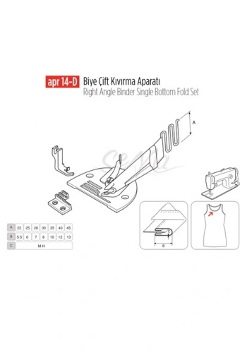 Biye Çift Kıvırma Apara 45x14mm / APR 14-D