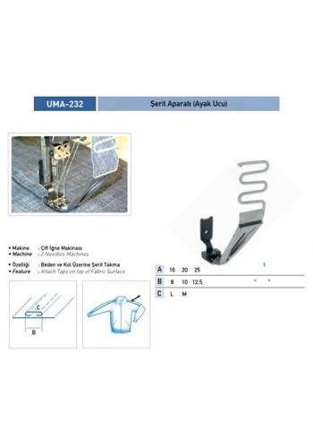 Şerit Ayak Aparatı 20x10mm / UMA-232