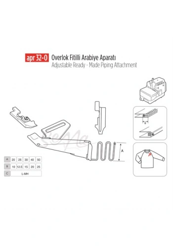 Overlok Fitilli Arabiye Apara 20x10mm / APR 32-O