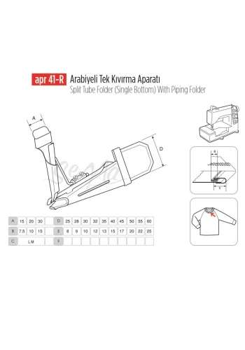 Arabiye Tek Kıvırma Apara 60x20mm / APR 41-R
