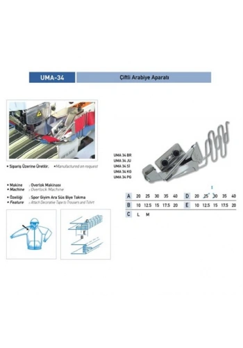 Çift Arabiye Aparatı 30x15mm / UMA-34