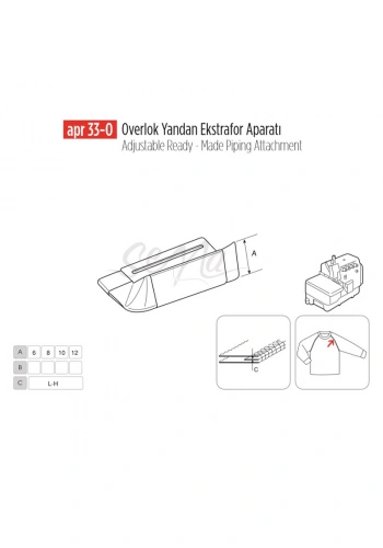 Overlok Yandan Ekstrafor Aparatı 25mm/ APR 33-O