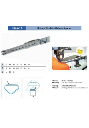 Bant Reçme İkiye Katlama Apara 18x9mm / UMA-15