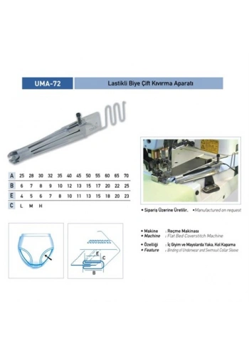 Lastikli Biye Çift Kıvırma Aparatı 40x12 / UMA-72
