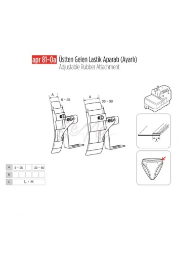 Üstten Gelen Ayarlı Lastik Apara 50mm/APR81-0(A)