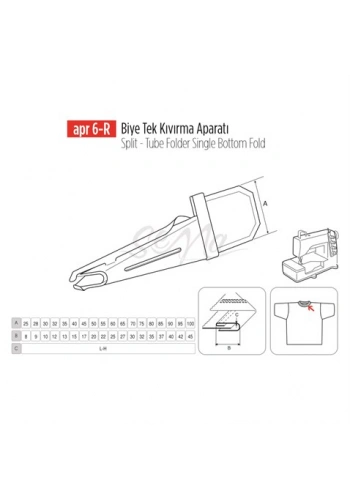 Biye Tek Kıvırma Apara 32x12mm / APR 6-R