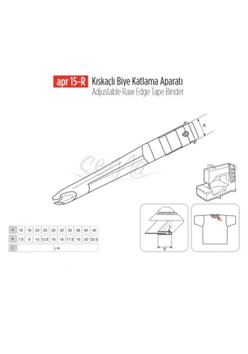 Kıskaçlı Biye Aparatı 15x7,5mm / APR 15-R
