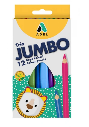 Adel Boya Kalemi Jumbo Üçgen Tam Boy 12 Renk