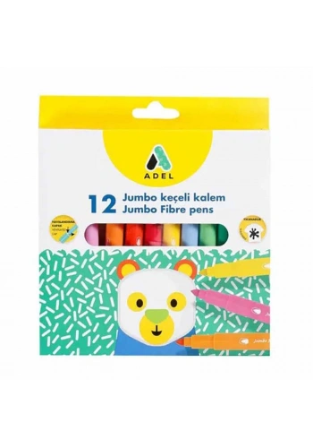 Adel Keçeli Kalem 12 Renk Jumbo 214101