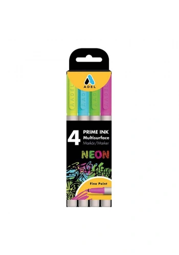 Adel Prime Ink Multisurface 4’Lü Marker Neon