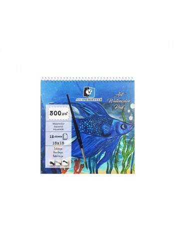 Alex Schoeller Art Sulu Boya Defteri Spiralli 15x15 cm 300 gr 12 Yaprak