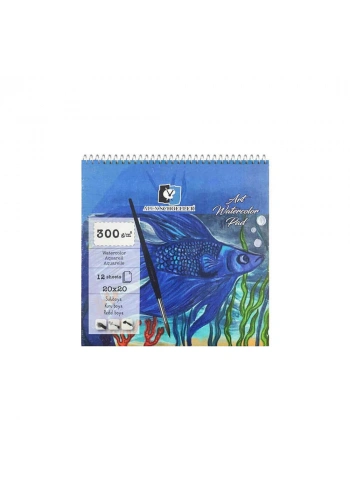 Alex Schoeller Art Sulu Boya Defteri Spiralli 20x20 cm 300 gr 12 Yaprak