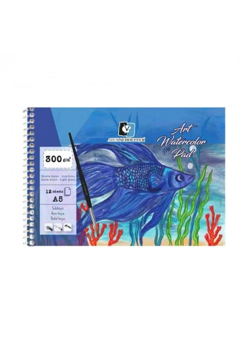 Alex Schoeller Art Sulu Boya Defteri Spiralli A5 300 gr 12 Yaprak