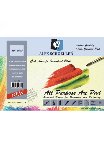 Alex Schoeller Resim Defteri Spiralli 200 gr 35x50 cm 15li