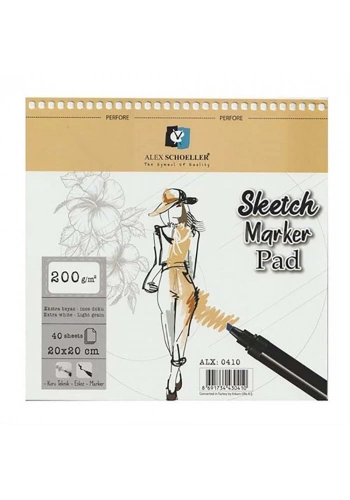 Alex Spralli Sketch Marker Pad 20X20 200Gr 40’Lı Alx-0410