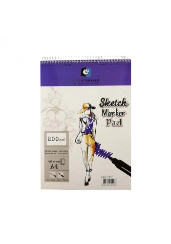 Alex Spralli Sketch Marker Pad A4 200Gr 40’Lı Alx-0427