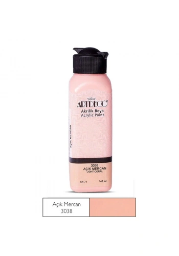 ARTDECO AKRİLİK BOYA 140 ML AÇIK MERCAN 070R-3038