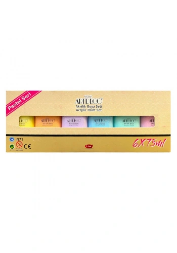 ARTDECO AKRİLİK BOYA 75 ML PASTEL RENKLER 6 LI SET