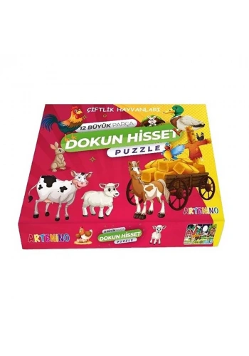 Artenino Dokun Hisset Jumbo Puzzle Çiftlik Hayvanları 12 Parça