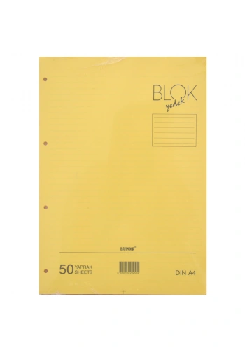 Bayındır A4 Çizgili Kolej Yedeği 50 Yaprak Sarı