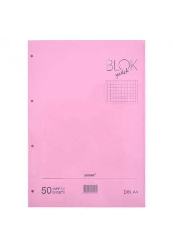 Bayındır A4 Kareli Kolej Yedeği 50 Yaprak Pembe