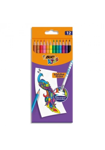 Bic  987868 Evolution Silinebilir Kuru Boya 12 Renk