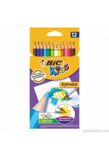 Bic Aquacouleur Sulu Boya Etkili Kuru Boya Kalemi (12 Renk)