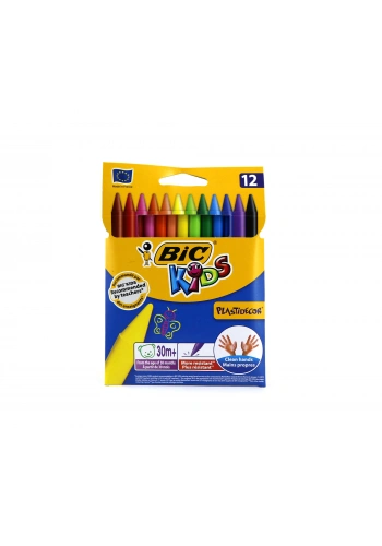 BİC PLASTIDECOR 12 Lİ SİLİNEBİLİR PASTEL BOYA 945764