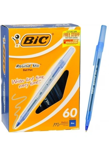 Bic Round Stic Mavi Tükenmez Kalem (60 lı Avantajlı Kutu)